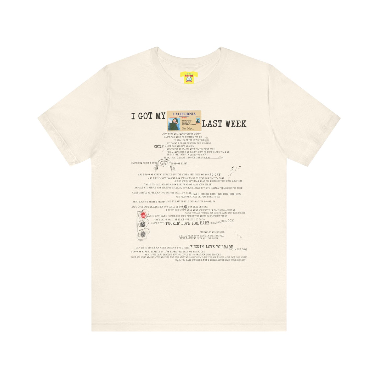 DRIVERS LICENSE - OLIVIA RODRIGO (Unisex Jersey Short Sleeve Tee)