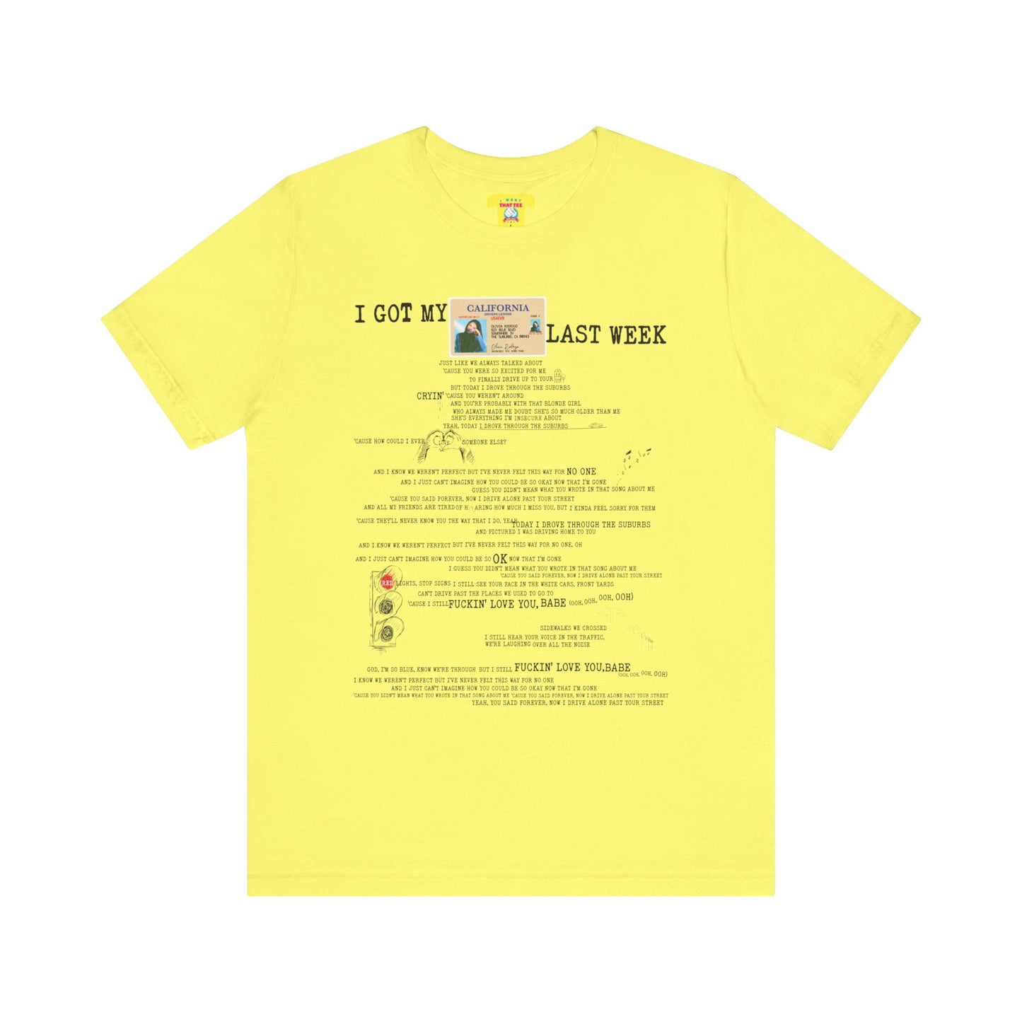 DRIVERS LICENSE - OLIVIA RODRIGO (Unisex Jersey Short Sleeve Tee)