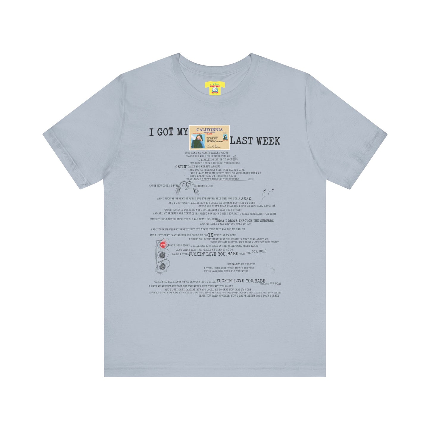 DRIVERS LICENSE - OLIVIA RODRIGO (Unisex Jersey Short Sleeve Tee)