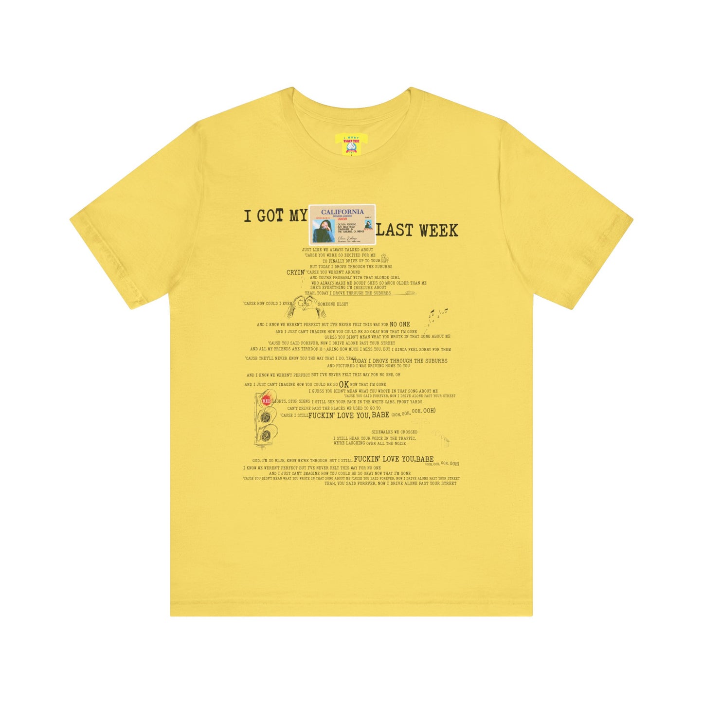 DRIVERS LICENSE - OLIVIA RODRIGO (Unisex Jersey Short Sleeve Tee)