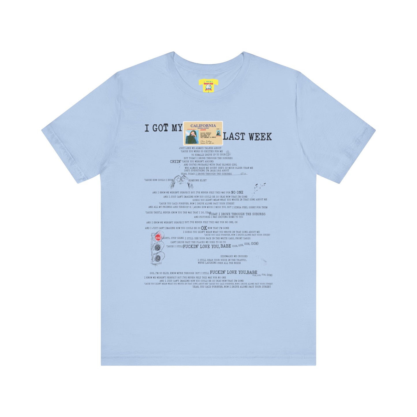 DRIVERS LICENSE - OLIVIA RODRIGO (Unisex Jersey Short Sleeve Tee)