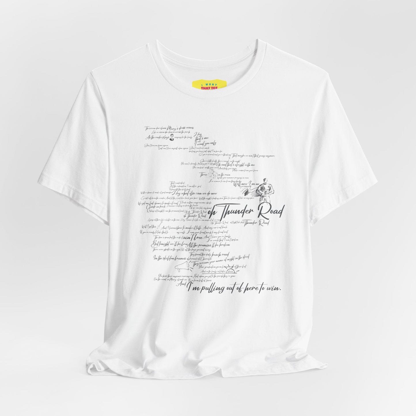 THUNDER ROAD - BRUCE SPRINGSTEEN LYRICS (Unisex Softstyle T-Shirt)