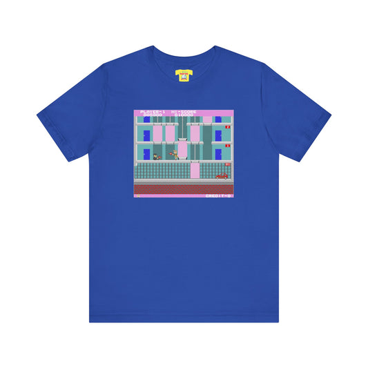 ELEVATOR ACTION ARCADE SCREEN (Unisex Jersey Short Sleeve Tee)