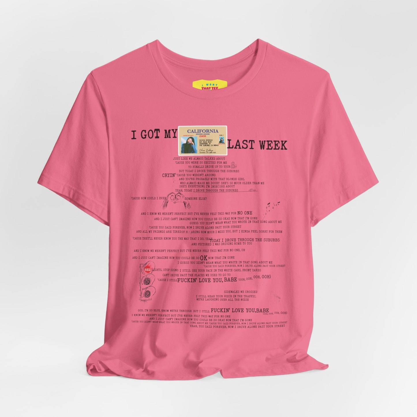 DRIVERS LICENSE - OLIVIA RODRIGO (Unisex Jersey Short Sleeve Tee)