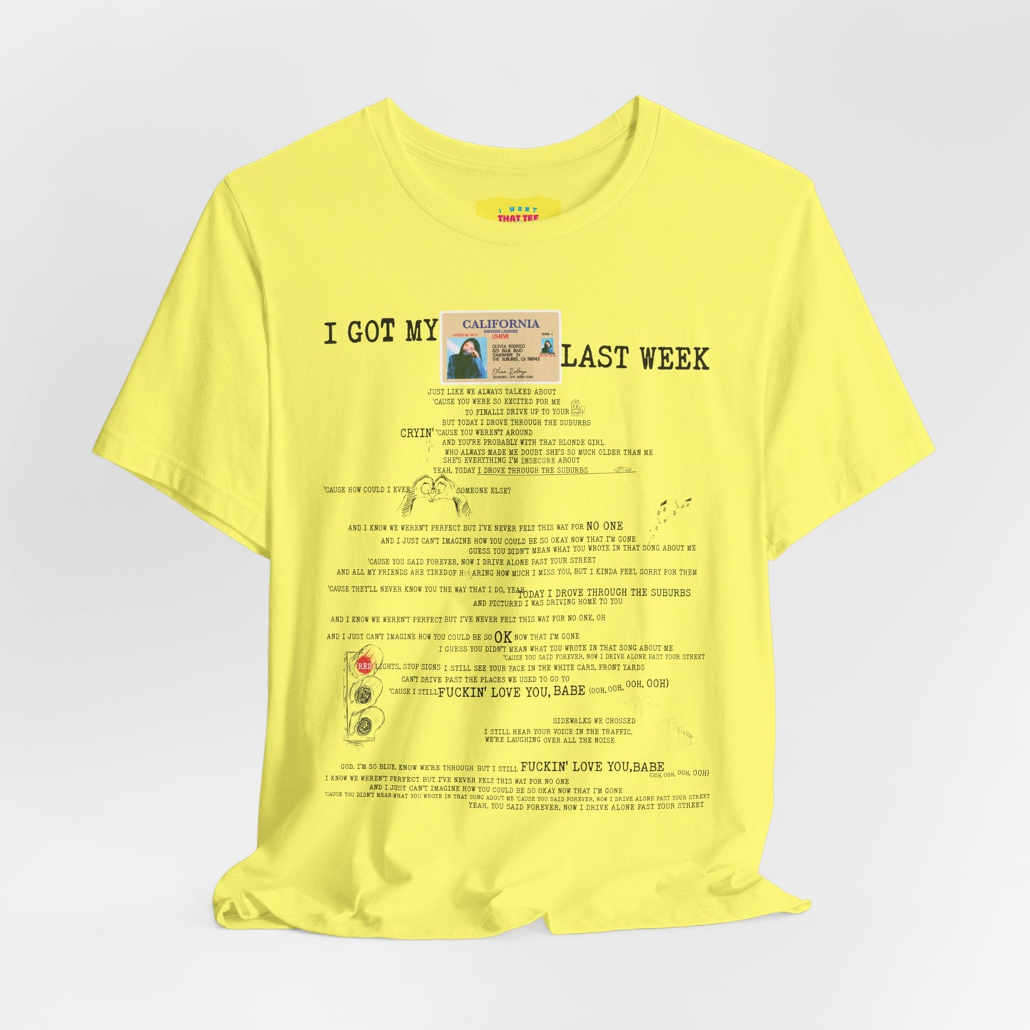 DRIVERS LICENSE - OLIVIA RODRIGO (Unisex Jersey Short Sleeve Tee)