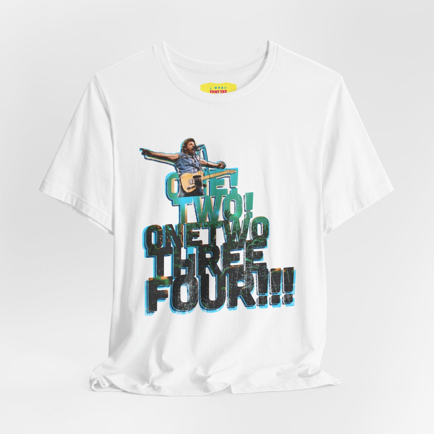 ONE! TWO! ONETWOTHREEFOUR!!! - BRUCE SPRINGSTEEN (Unisex Softstyle T-Shirt)