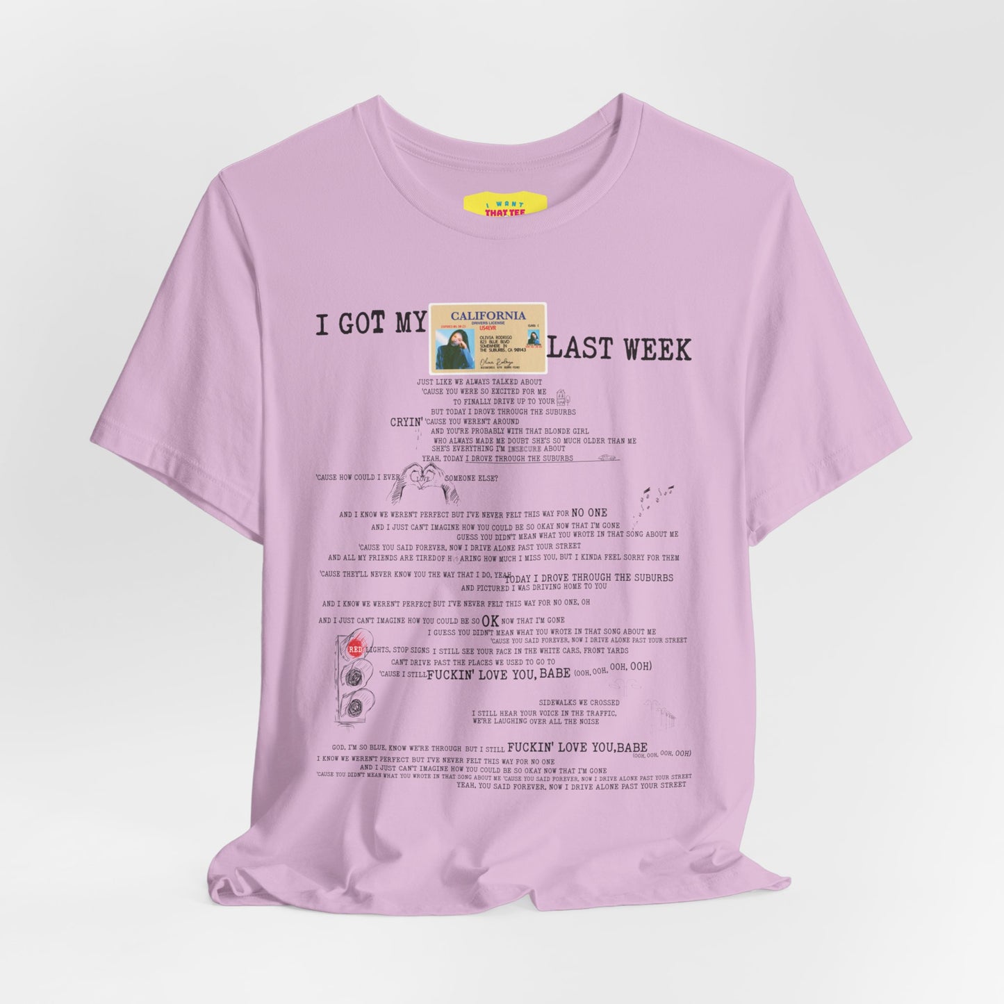 DRIVERS LICENSE - OLIVIA RODRIGO (Unisex Jersey Short Sleeve Tee)