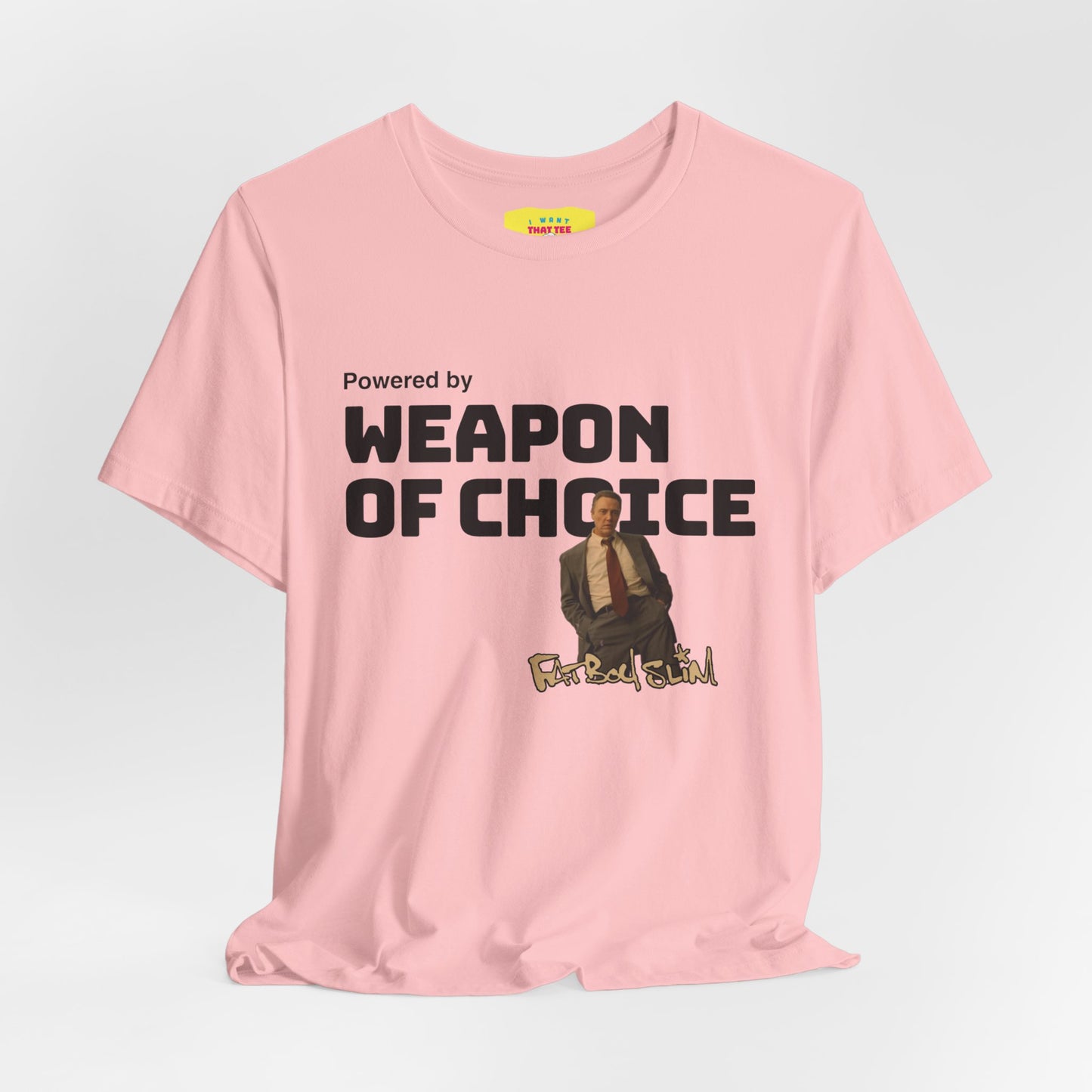 POWERED BY WEAPON OF CHOICE - FATBOY SLIM (Unisex Softstyle T-Shirt)